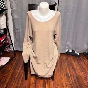 Vero Moda Long Sleeve Dress in Beige